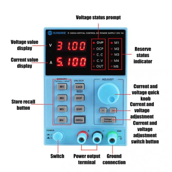 Sunshine P-3005a Dc Power Supply 100% Original - Image 3