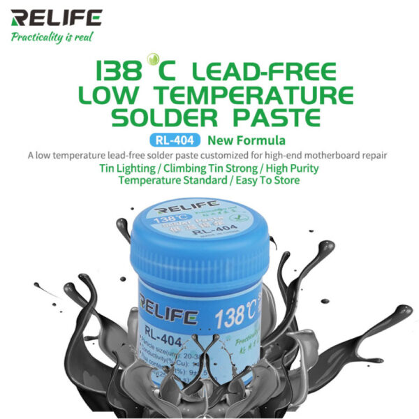 Relife RL-404 40g 138°C Low-Temperature Melting Point Lead-free Tin Paste for Mobile Phone BGA Repair - Image 2