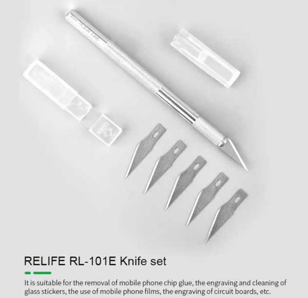 Relife RL-101E Aluminum Alloy Material 6 Blades Knife Set for Removing Glue Engraving Filming - Image 9