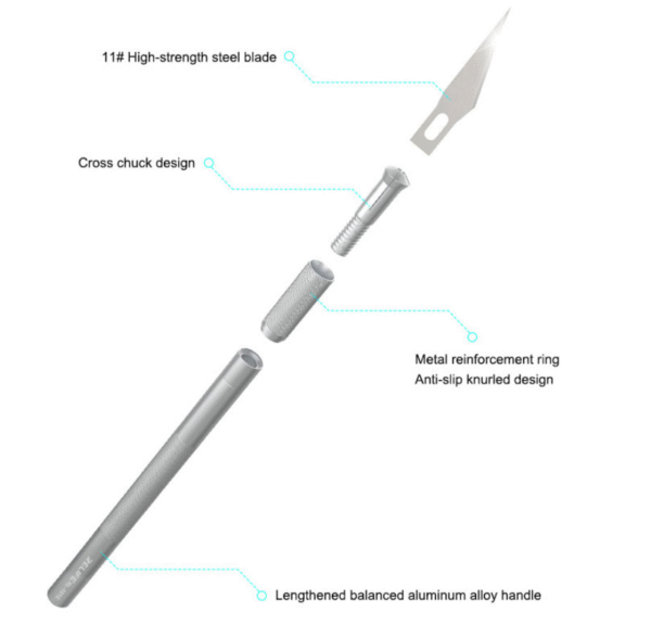 Relife RL-101E Aluminum Alloy Material 6 Blades Knife Set for Removing Glue Engraving Filming - Image 8