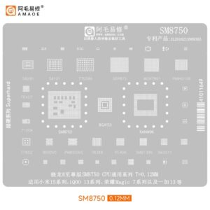 amaoe sm8750 stencil for xiaomi 15 series, q0013 series, honor magic 7 series and oneplus 13 snapdragon 8 extreme edition sm8750 cpu universal series