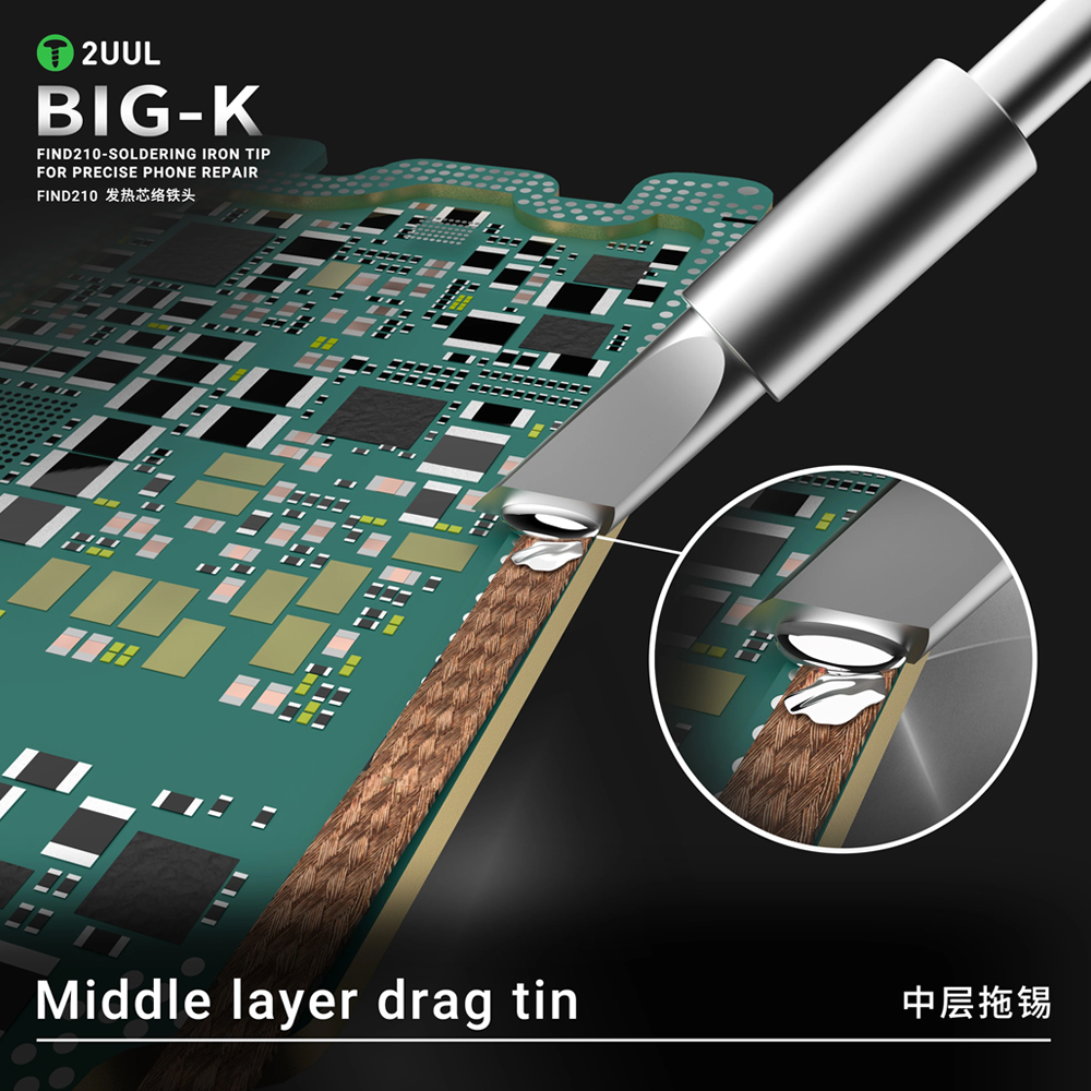 2uul fd21 c210 big k soldering iron tip 5 pack