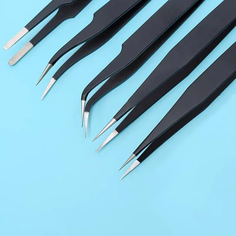liulon 5in1 anti static stainless steel tweezer set liulon 5in1 anti static stainless steel tweezer set