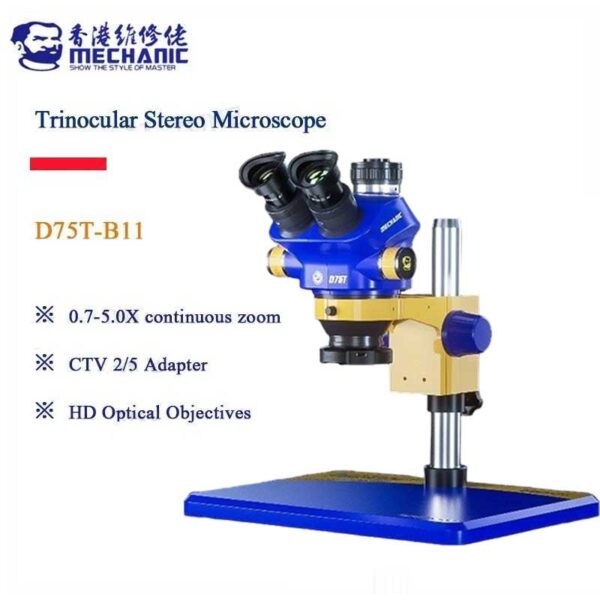 Mechanic D75T+B11 Microscope with 0.5x Lens - Image 5
