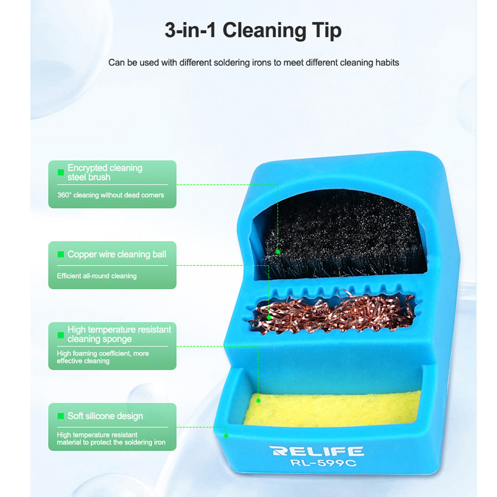 relife rl 599c 3in1 soldering tip cleaner relife rl 599c 3in1 soldering tip cleaner