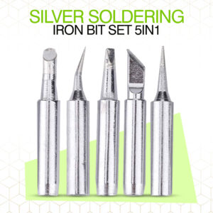 5in1 Silver Soldering Iron Bit Set
