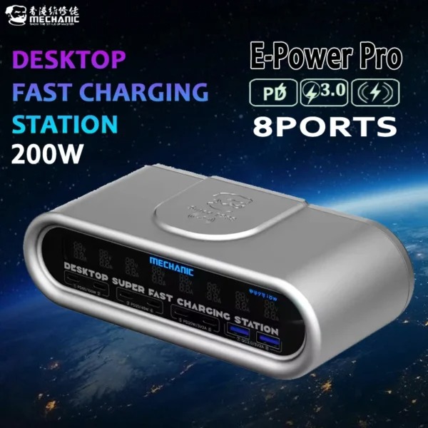 mechanic e power pro desktop charging station 200w usb pd wireless charging station mechanic e power pro desktop charging station 200w usb pd wireless charging station