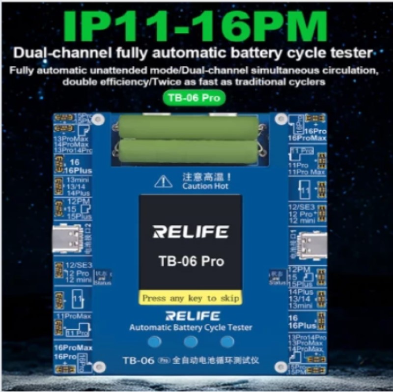lSHEujPiqF Relife TB-06 Pro Automatic Battery Cycle Tester For iPhone 11 to 16 Series