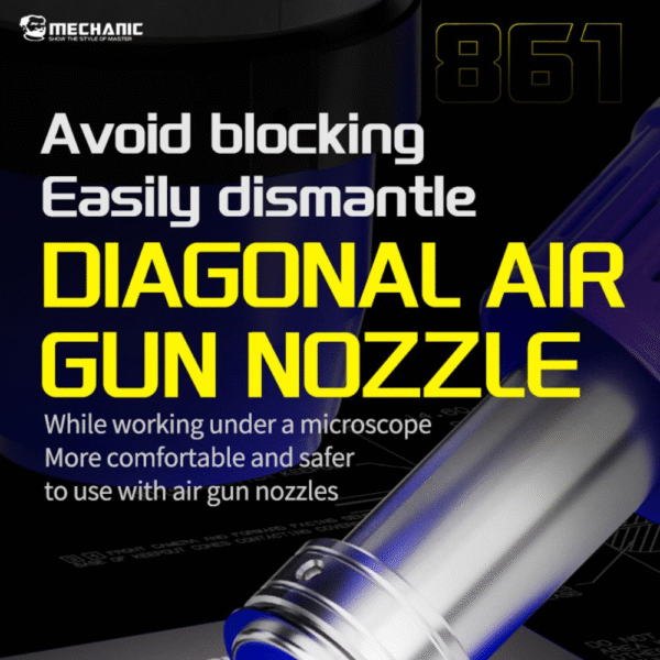 mechanic 5 in 1 diagonal air gun nozzle set for 861dw hot air gun rework station
