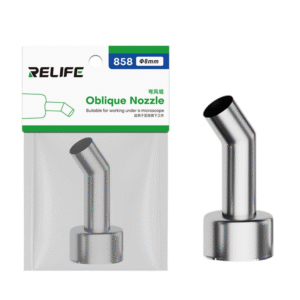 RELIFE 858 Series 8mm 45 Degree Oblique Stainless Steel Curved Hot Air Gun Nozzle