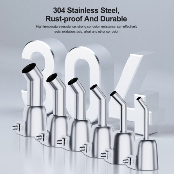 RELIFE 857 Series 12mm 45 Degree Oblique Stainless Steel Curved Hot Air Gun Nozzle - Image 3