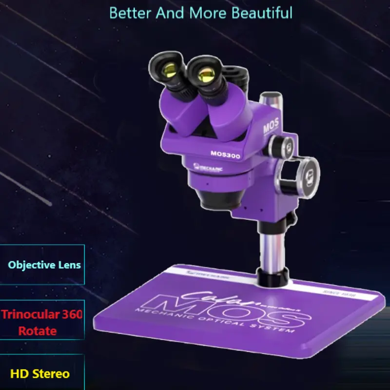 mechanic mos300 b11 microscope (purple) with 0.5x lence mechanic mos300 b11 microscope (purple) with 0.5x lence