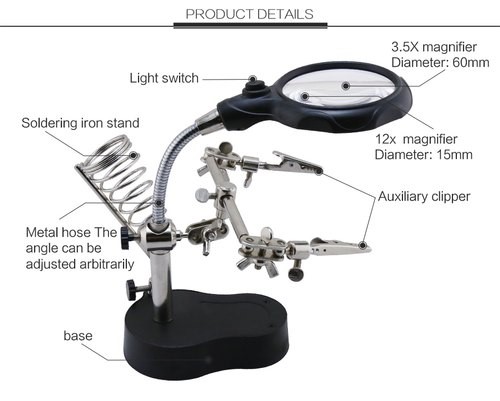 te 801 magnifier led light with soldering stand te 801 magnifier led light with soldering stand
