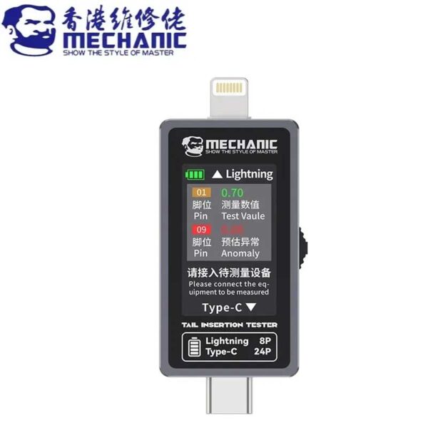 MECHANIC T-824 TYPE-C TO LIGHTNING HIGH PRECISION DIGITAL DISPLAY TAIL INSERTION TESTER - Image 5