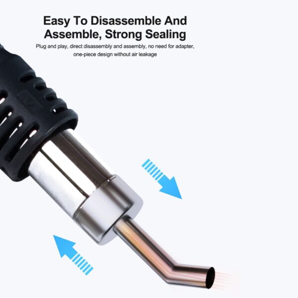 RELIFE 858 Series 6mm 45 Degree Oblique Stainless Steel Curved Hot Air Gun Nozzle - Image 3