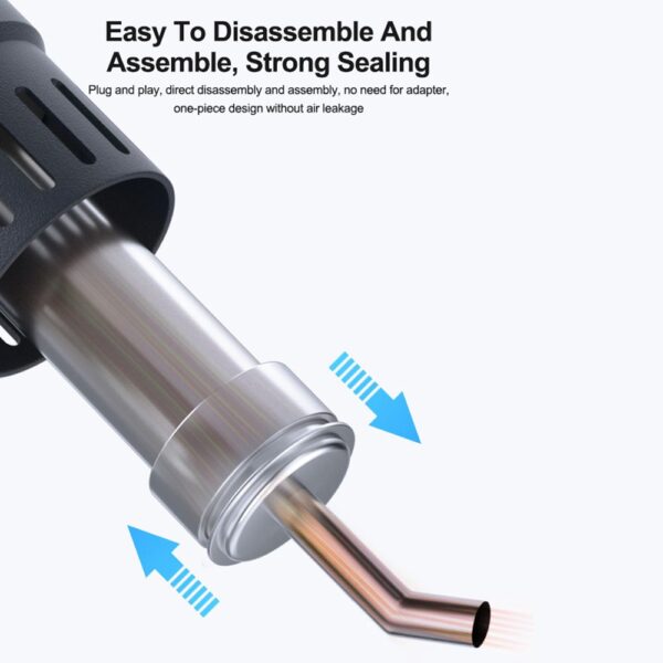 RELIFE 858 Series 8mm 45 Degree Oblique Stainless Steel Curved Hot Air Gun Nozzle - Image 3