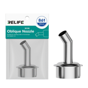 RELIFE 861 Series 8mm 45 Degree Oblique Stainless Steel Curved Hot Air Gun Nozzle