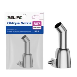 RELIFE 857 Series 10mm 45 Degree Oblique Stainless Steel Curved Hot Air Gun Nozzle