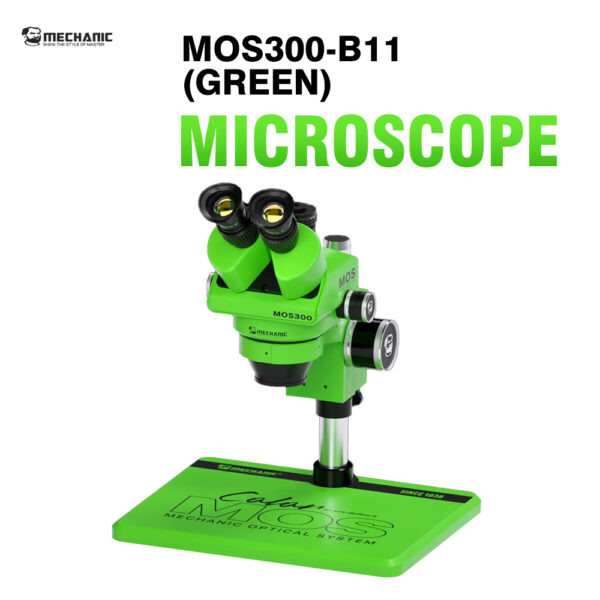 mechanic mos300 b11 microscope green with 0.5x lence