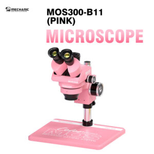 mechanic mos300 b11 microscope (pink) with 0.5x lence