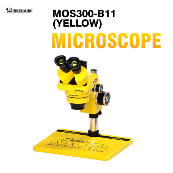 mechanic mos300 b11 microscope (yellow) with 0.5x lence