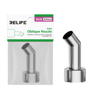 RELIFE 858 Series 10mm 45 Degree Oblique Stainless Steel Curved Hot Air Gun Nozzle