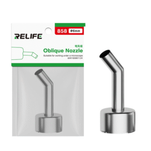 RELIFE 858 Series 6mm 45 Degree Oblique Stainless Steel Curved Hot Air Gun Nozzle