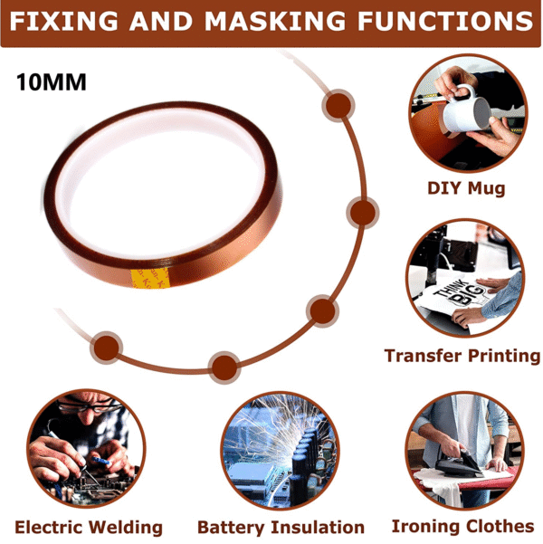 Copper Heat Resistant Tape 10 mm - Image 4