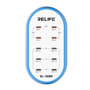 Relife Rl-309M 72w Type-C 10-Port Smart Charger