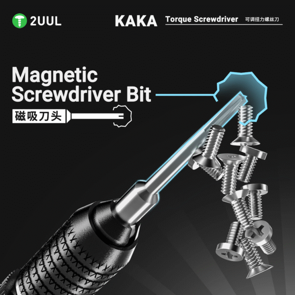 2uul sd20 kaka torque screwdriver 3pcs/set with replacement tips