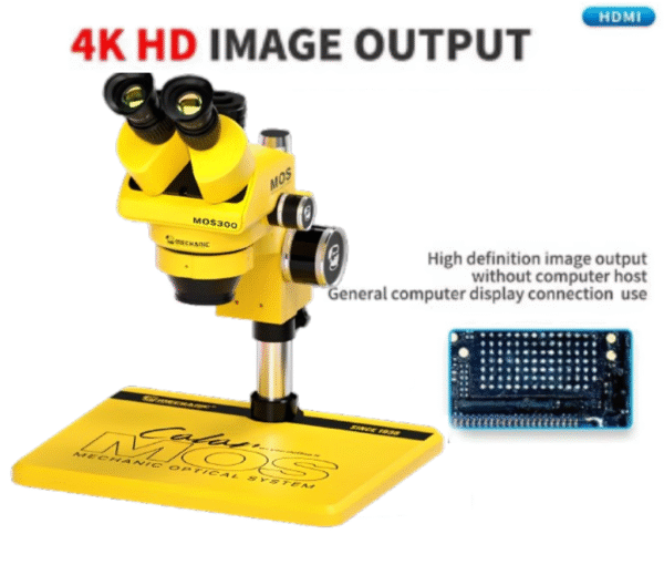 mechanic mos300 b11 microscope (yellow) with 0.5x lence