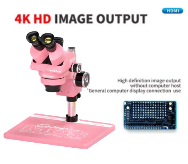 mechanic mos300 b11 microscope (pink) with 0.5x lence