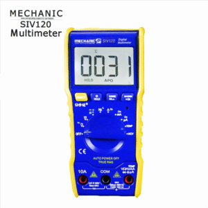 mechanic siv 120 mini portable automatic multimeter* product type: smart pocket digital multimeter * safety level: iec1010 cativ600v * measurement function: dc voltage, ac voltage, dc current, ac current, resistance, capacitance, diode (4.2v high voltage output) * automatic level: triode, continuity test, intelligent automatic voice report, manual true rms value, roughly * dc voltage rating: 0.6 800v ± 0.5% * ac voltage rating: 0.6 600v ± 0.8% * dc current rating: 20ma 10a ± 2.0% * ac current rating: 20ma 10a ± 2.0% * resistance level: 0.1Ω 60mΩ ± 0.8% * capacitance level: 10nf 60nf ± 3.5% * maximum display: 5999