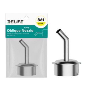 RELIFE 861 Series 5mm 45 Degree Oblique Stainless Steel Curved Hot Air Gun Nozzle