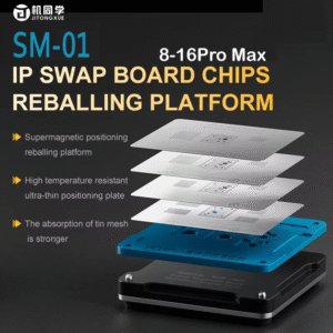 jtx sm 01 swap board chips bga reballing stencil platform set for iphone 8 to 16 pro max